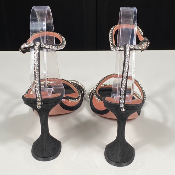 New Authentic Amina Muaddi Gilda Crystal Sandals - Picture 6 of 10